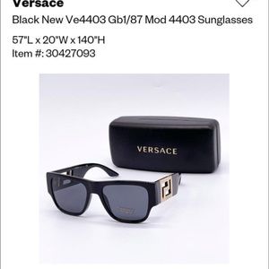Used Versace Full Rim Aviator Black Sunglasses